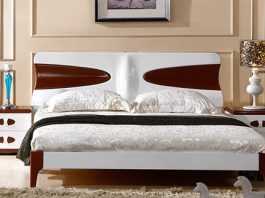 mẫu giường ngủ hiện đại bằng gỗ sồi