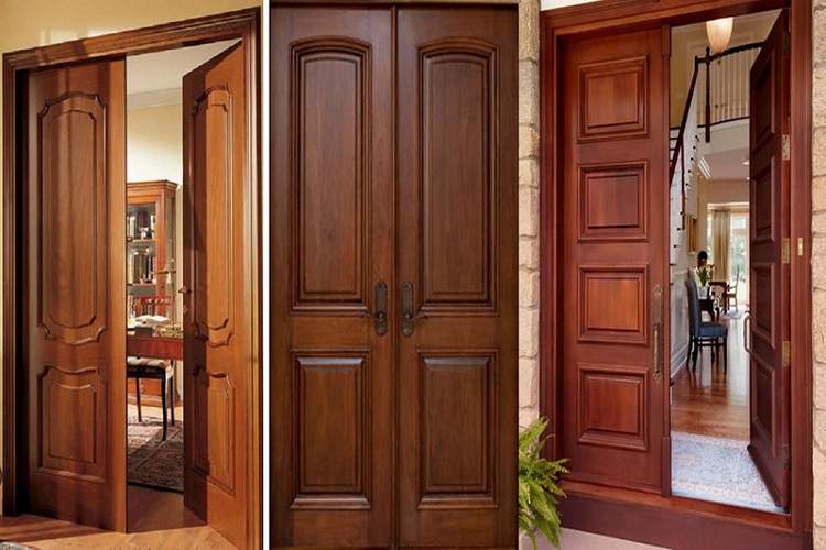Thiết kế cửa đôi bằng gỗ truyền thống